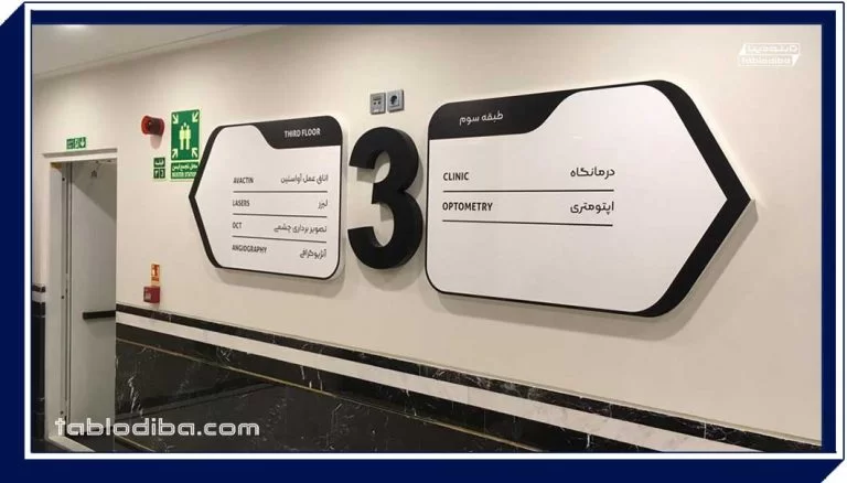 طراحی و ساخت تابلو مرکز تجاری | تابلو پاساژ و تابلو راهنما مراکز تجاری