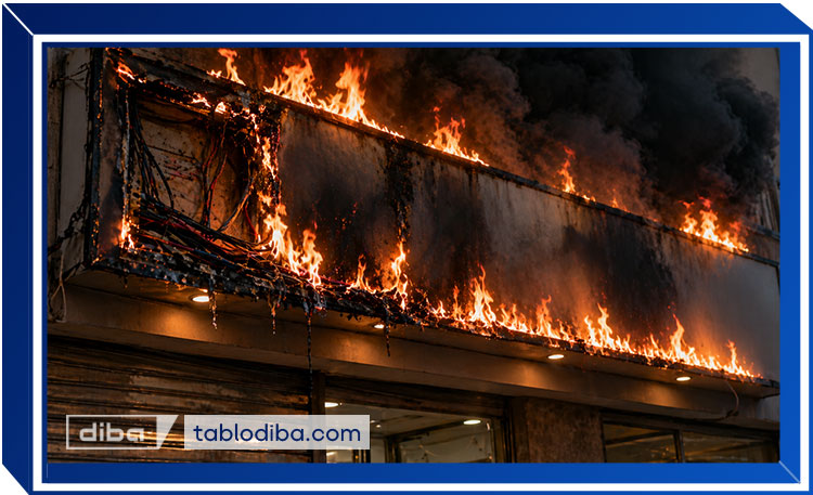 آتش‌سوزی ناشی از سیم‌کشی تابلو‌ها