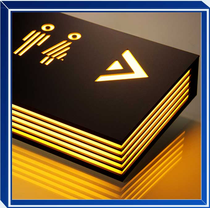 تابلو راهنما و مسیر یابی داخلی لوکس با نورپردازی خطی